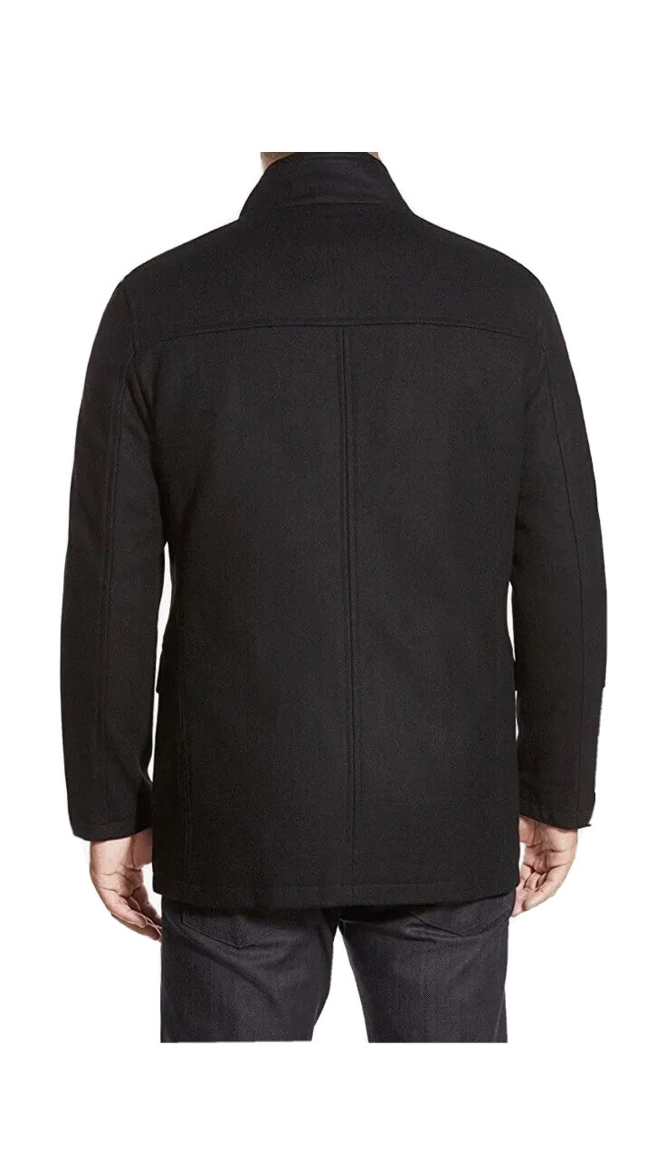 Cole Haan Signature Men's Black Wool Melton Coat with Nylon Bib S/P eBay