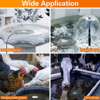 Thermostatic Controlled Winter Water Heater Deicer For Farm Trough 60w |  eBay
