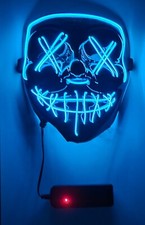Led Party Face Mask 3 Mode Lighting Halloween Cosplay Rave Club Party Purge