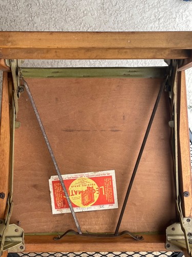 Vtg LEG-O-MATIC Airstream RV Travel Trailer Folding Wood Chair Style 131 - Picture 16 of 21