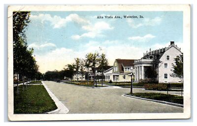 1920 WATERLOO, IA Postcard-  ALTA VISTA AVE WATERLOO IA