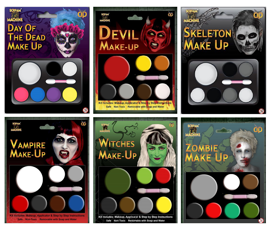 Halloween Zombie Esqueleto Bruja Diablo Undead Maquillaje Paleta Con Aplicador