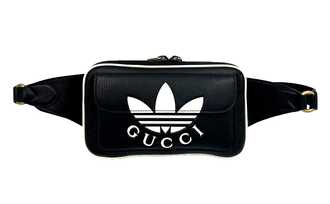 Sac ceinture noire Gucci x Adidas trèfle