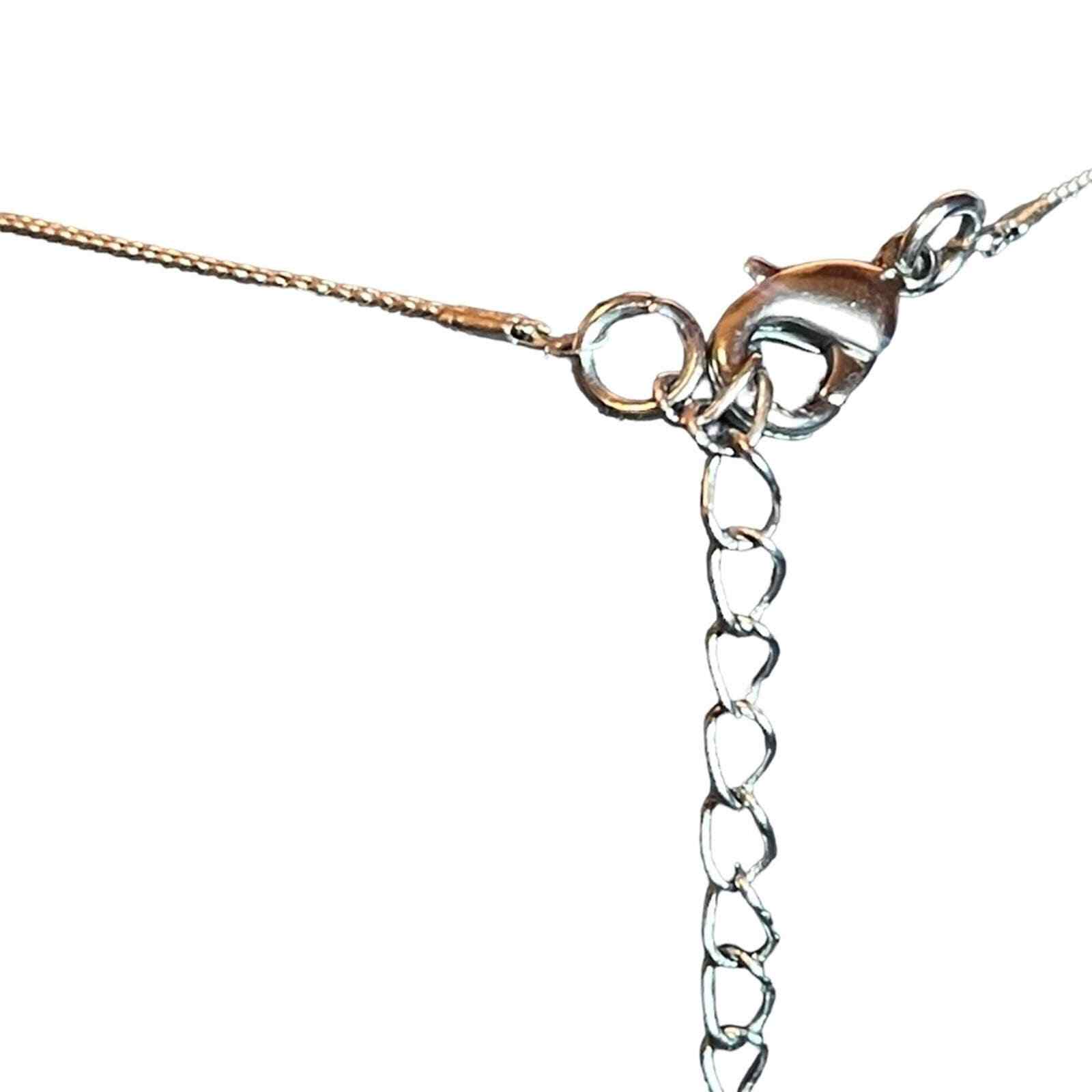 Zad Green Handmade Swirled Clay Bead And Silver Chain Necklace