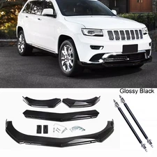 For Jeep Grand Cherokee Glossy Black Front Bumper Lip Spoiler Splitter Body Kit