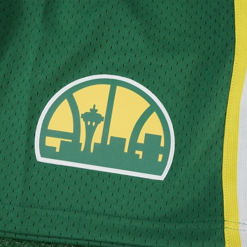 1994-95 Seattle Supersonics NBA Mitchell & Ness Green Away Men's Swingman Shorts - 第 4/5 張圖片