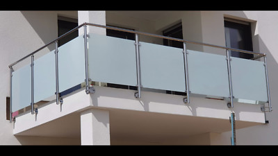 Balkongeländer  Edelstahl VSG Glas Balkon Geländer MIT  STATIK