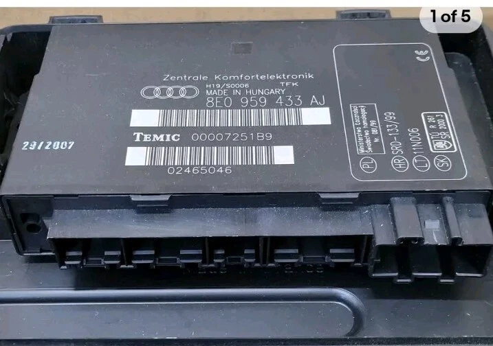 AUDI A4. MÓDULO DE CONTROL CONFORT 2001-2005. 8E0 959 433J Foto 2 de 2
