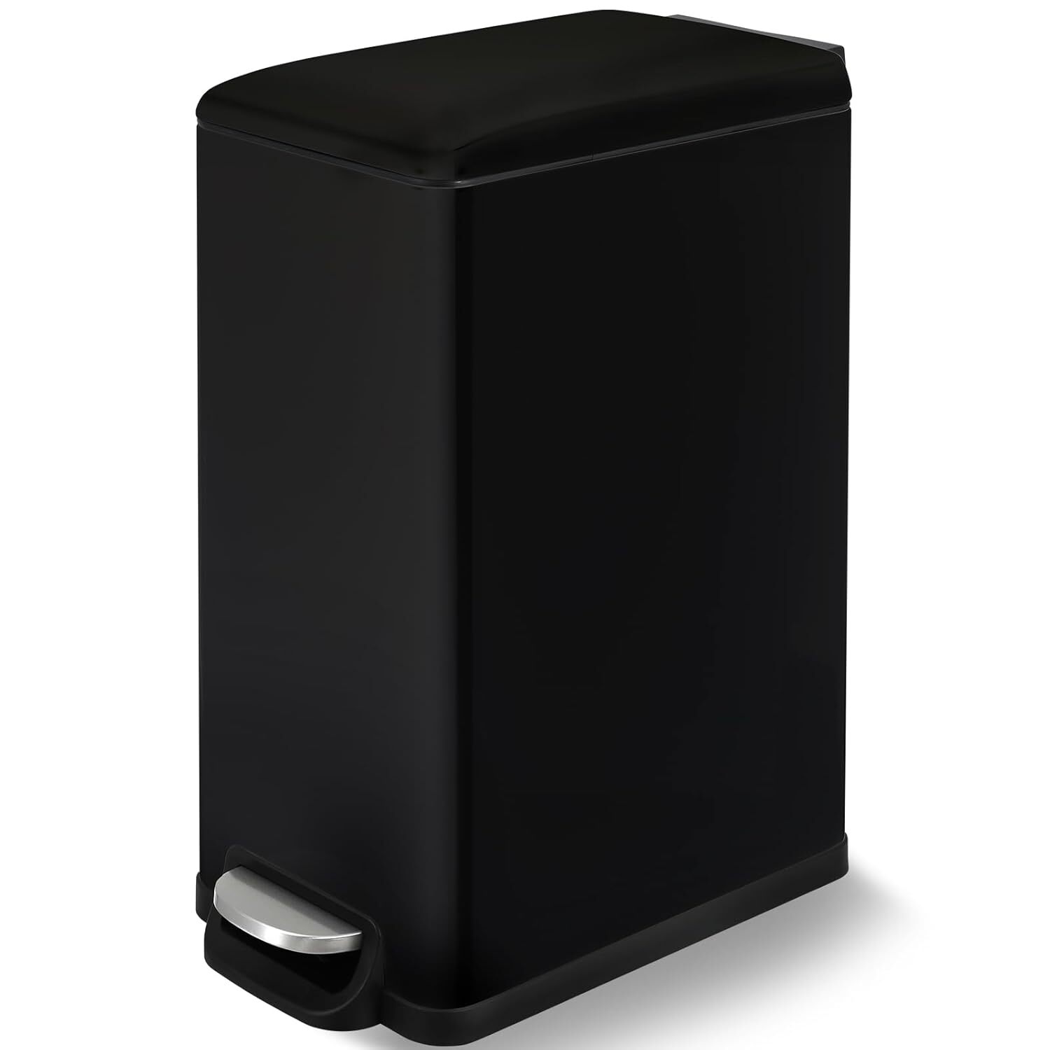 13.2 Gal Slim Kitchen Trash Can with Lid, 50L Large Stainless Steel Garbage Can