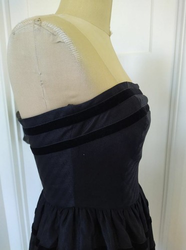 Amazing Zimmermann size 1 / 8 Black floral silk / wool strapless cocktail dress - Picture 6 of 12
