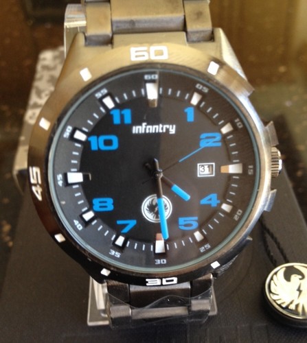 Infantry Officer IN-010 Military Quartz Gunmetal Blk Stainless Steel Case & Band - Picture 2 of 6