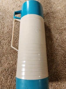 Vintage Aladdin Thermos Dura Clad No. 2630A Blue White