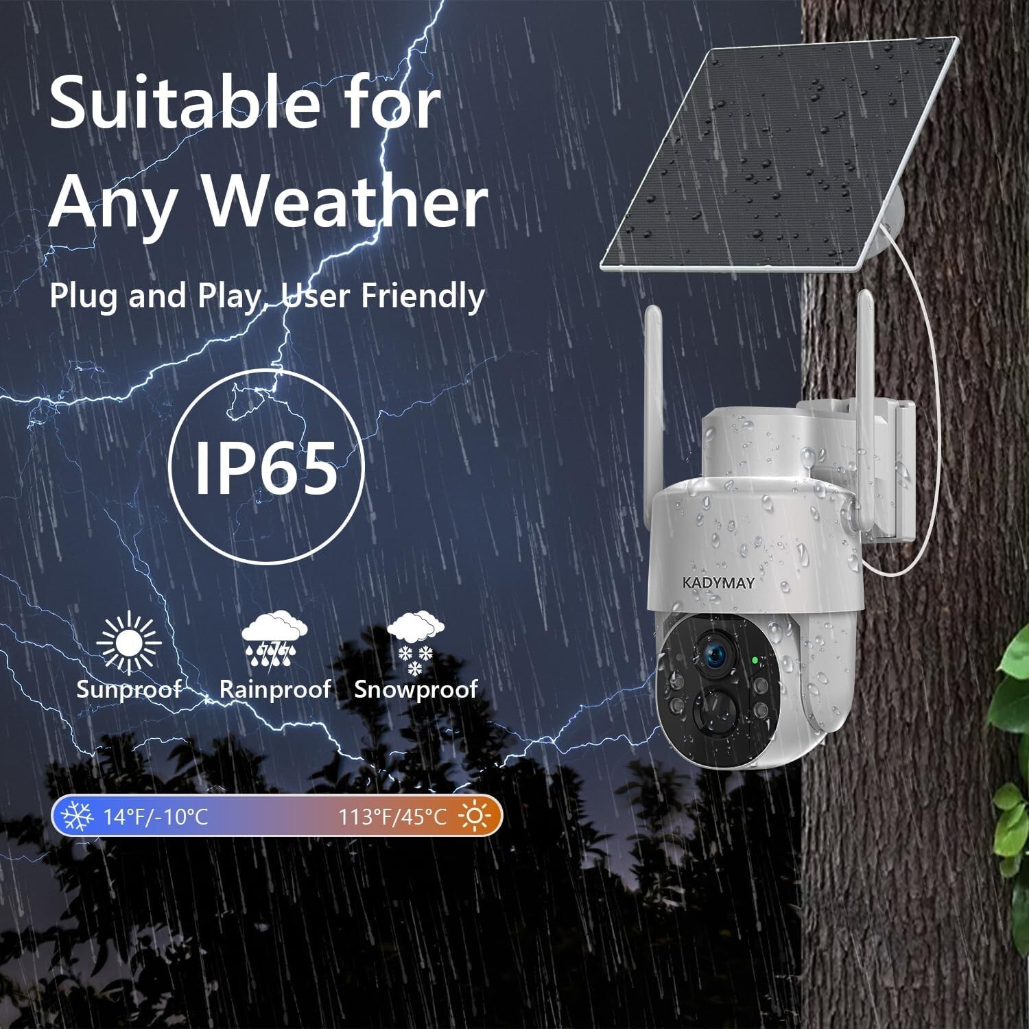 4G LTE Cellular Solar Security Camera Wireless Outdoor 2K No WiFi PTZ 360°