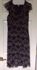 Ann Taylor Loft Black floral Print Women's Dress Size 4