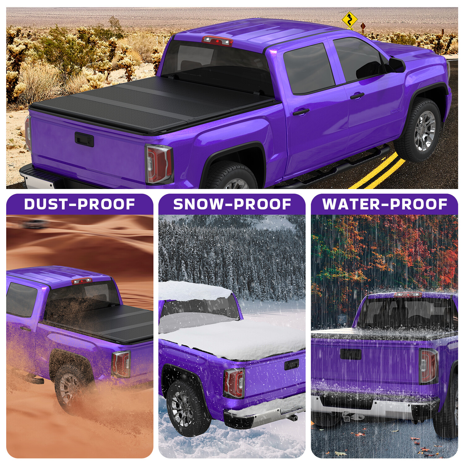 5.5FT 3Fold Hard Truck Bed Tonneau Cover For 1524 Ford F150 Cover