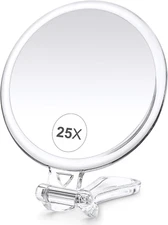 B Beauty Planet 25X Magnifying Mirror, 5-Inch Double-Sided Handheld Mirror with