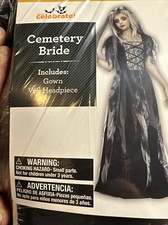 Halloween Costume Girl Cemetery Bride Large 10-12 New