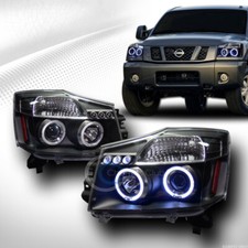 Fits 04-15 Titanarmada Black Led Halo Projector Head Lights Lamps Parking Amber Fits 04-15 Titanarmada Black Led Halo Projector Head Lights Lamps Parking Amber