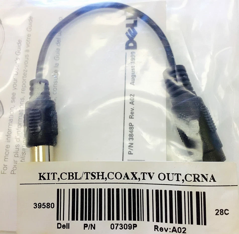 Dell Composite TV-OUT S-Video Adapter Cable 07309P - Image 2 of 2