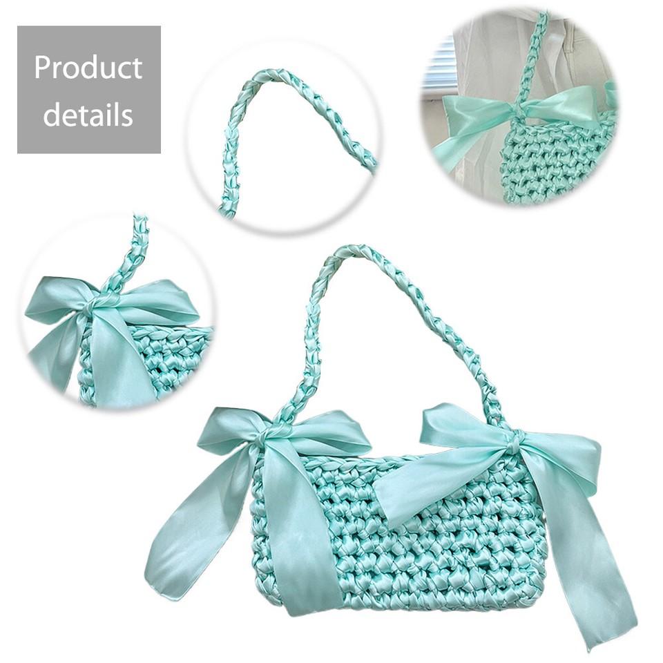 Women Shoulder Bags Solid Color BowKnot Crochet Fashion Casual Bags