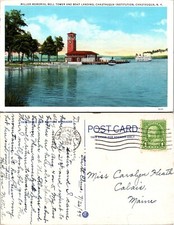 Miller Memorial Bell Tower Boat Landing Chautauqua NY Postcard