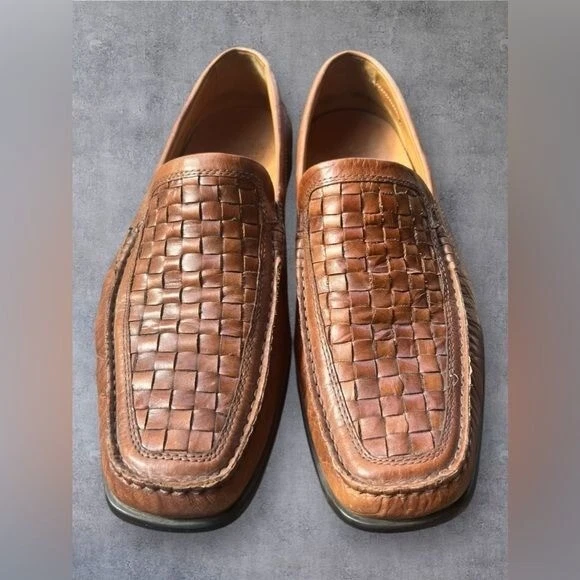 Scarpe eleganti slip on Ecco in pelle marrone intrecciata Uomo taglia 44