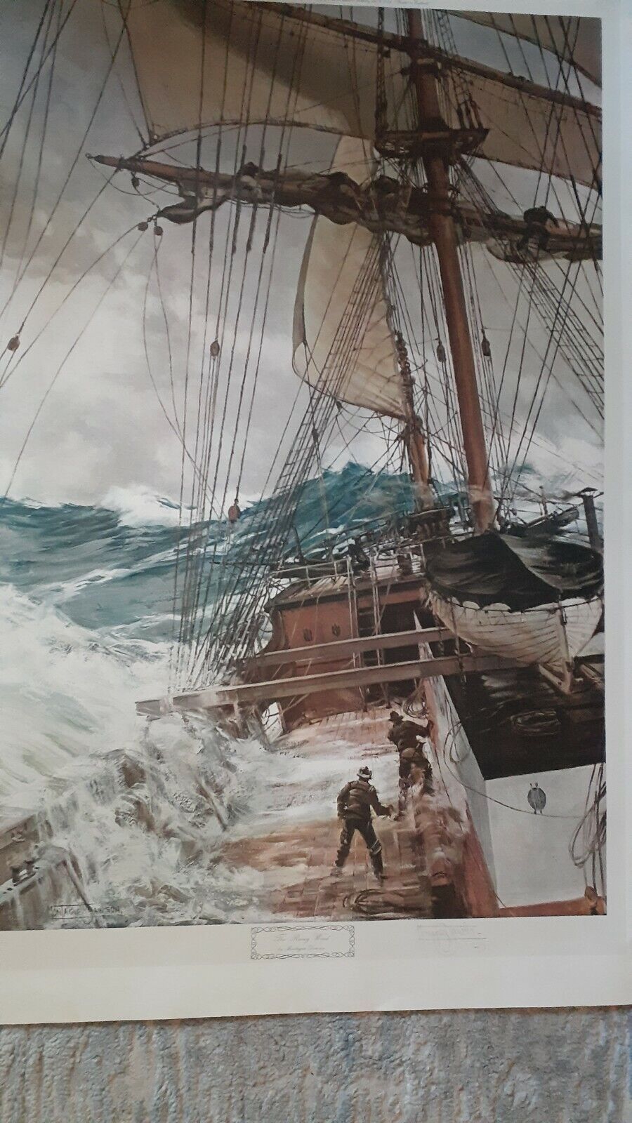 The Rising Wind by Montague Dawson, Custom Framed