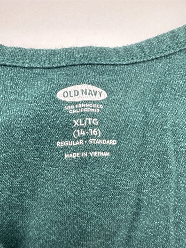 Camiseta sin mangas Old Navy joven niño X-grande verde bolsillo deletreado... #9241 Foto 2 de 4