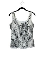 Floral Lace Cami Tank Top Y2K Fairy Coquette WhimsiGoth Romantic Grunge Size S