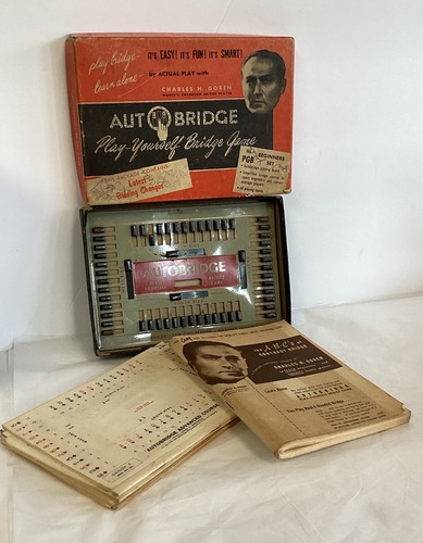 Vintage 1959 AutoBridge Play-Yourself Bridge Game Set COMPLETE in Box - Picture 2 of 12