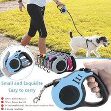 Heavy Duty Dog Puppy Extendable Retractable Adjustable Nylon Leash Pet Leads 5M