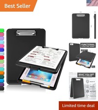 Chic Black Clipboard with Ample Storage for Teachers  Nursing Professionals