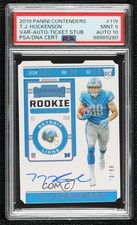 2019 Panini Contenders Ticket Stub 70/88 TJ Hockenson #119 PSA 9 MINT Auto 0t6q