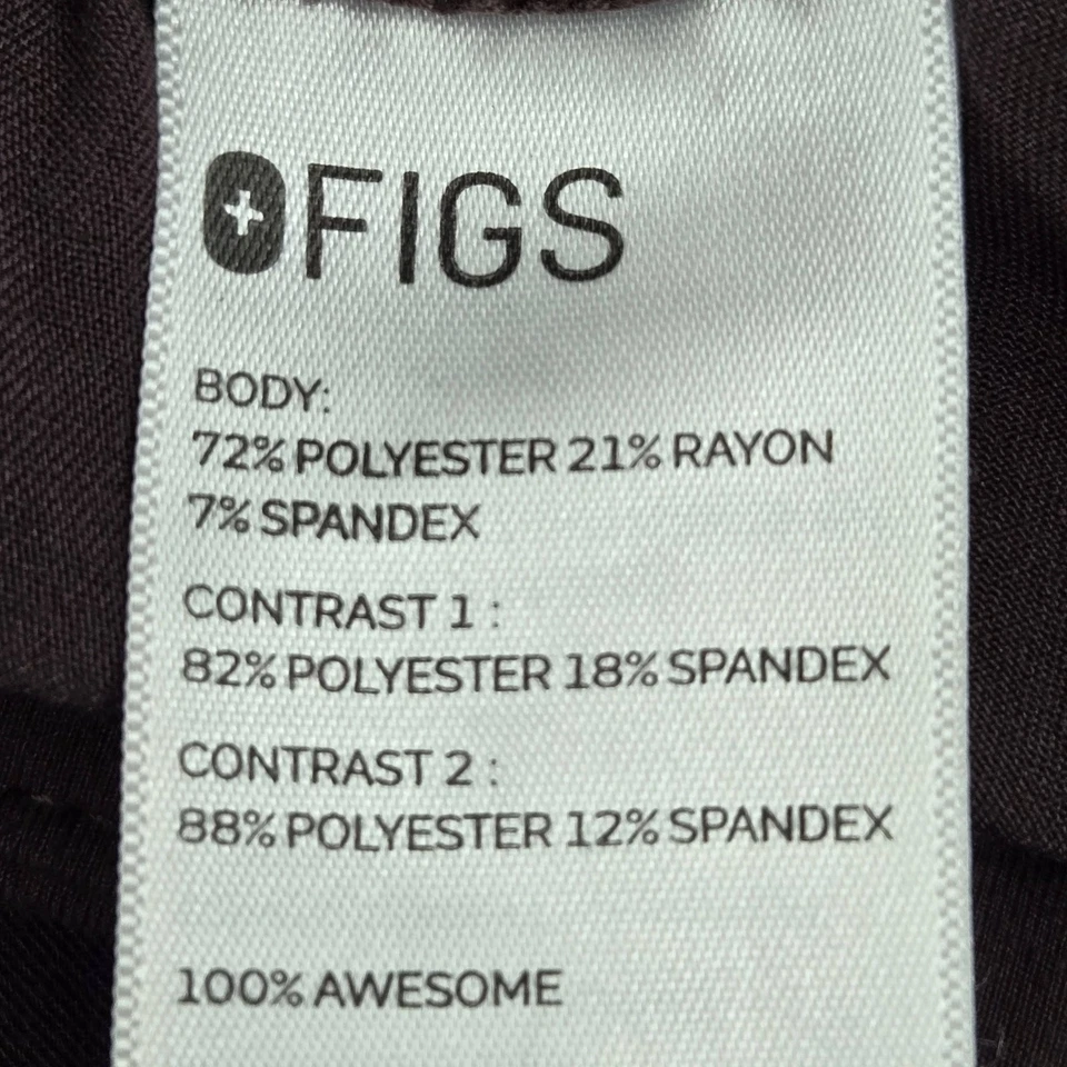 Pantalones Médicos FIGS Mujer XS Alto Marrón Cremallera 30" Entrepierna Foto 3 de 4