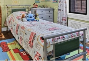 Gray Metal Twin Bed Frame w/ Headboard & Footboard, Rectangular Shape