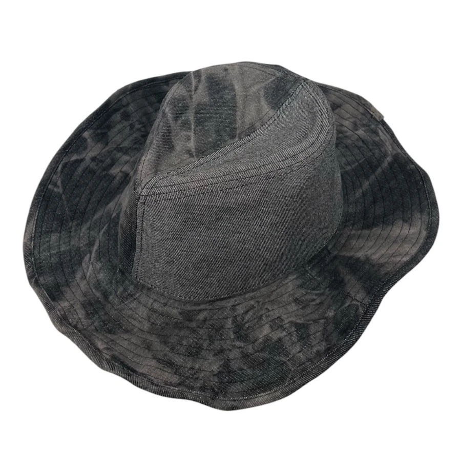 Wyeth Hat One Size Denim Cowboy Sun Hat Southwest Coastal Camo Gray Black