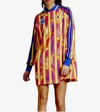 adidas x Farm Rio SZ L Stripes of Paradise Pink Multi Premium Dress NWT