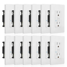 12 Pack GFCI Outlet 20Amp Tamper-Resistant Weather Resistant Duplex Receptacle