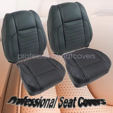 For 2010-2014 Ford Mustang Driver / Passenger Bottom / Top Leather Seat Cover