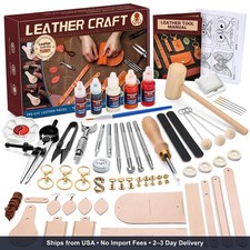 Leather Crafting Kit: Leather Working Tools and Supplies for DIY Craft Beginners