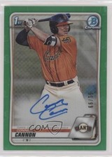 2020 Bowman Chrome Prospects Green Refractor 51/99 Connor Cannon Auto 6yz