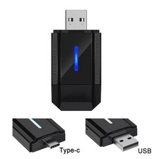 2 in 1 CarPlay Wireless Adapter Dongle USB , Type-C Plug Play For iPhone Android