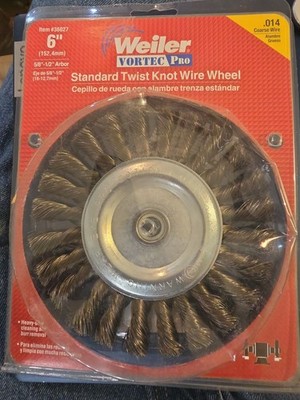 Weiler 36027 Vortec Pro 5/8''-1/2'' Arbor 6'' Diameter 0.014'' Wire Size Carbon S...