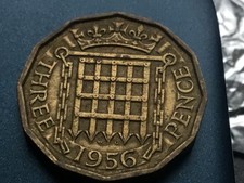 1956 Elizabeth II British Threepenny 3d