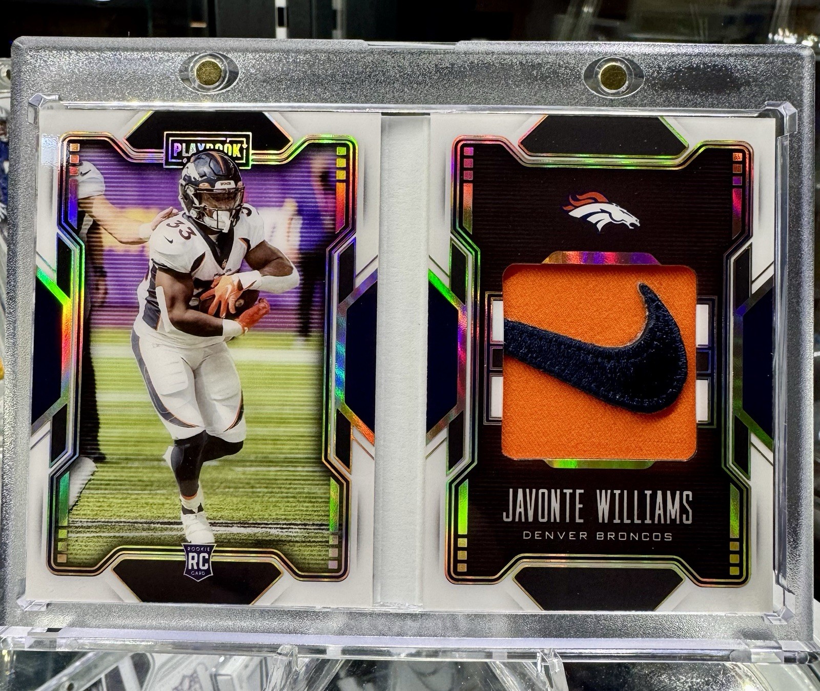 Javonte Williams 2021 Freshman Booklet Nike Swoosh Patch Rookie 1/2