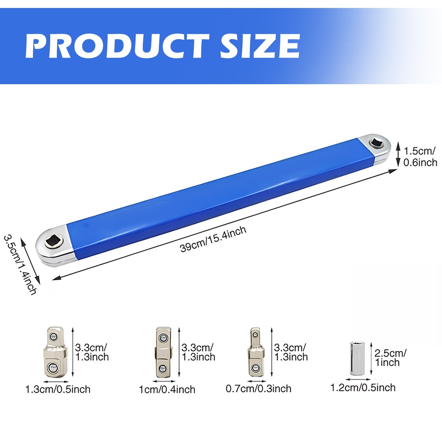 Offset Extension Wrench Set Ratchet Spanner Wrench with 4 Extender Adapter