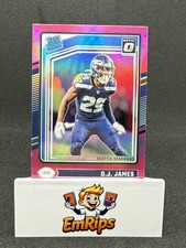 2024 Panini Donruss Optic - Rated Rookie D.J. James #222 Pink Prizm (RC)