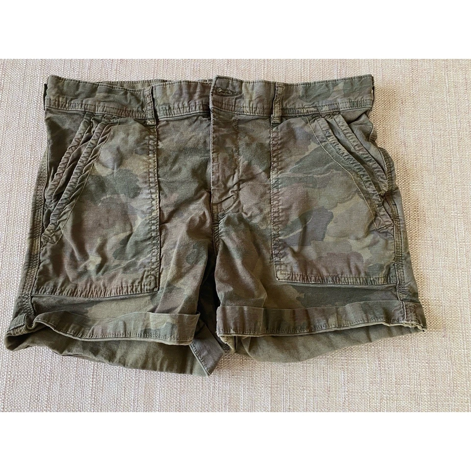 Pantalones Cortos ANTHROPOLOGIE Para Mujer The Wanderer Verde Camuflaje Mezcla Algodón Bolsillos 29 Foto 3 de 4