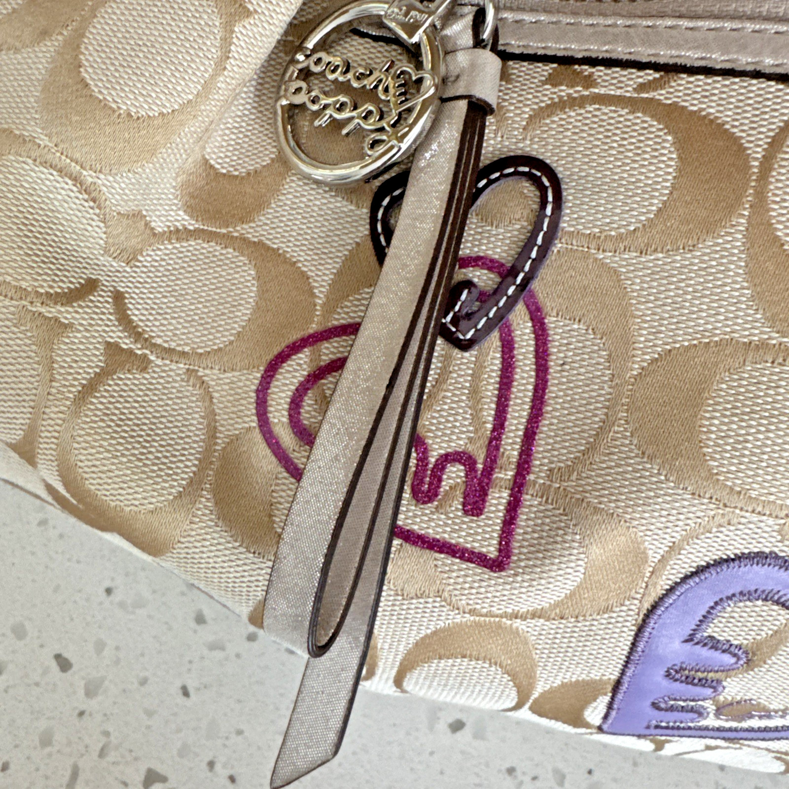 COACH Poppy signature Shoulder Bag Handbag floral Pur… - Gem