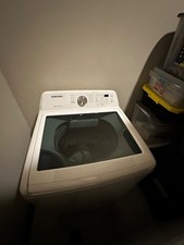 Samsung Washer has soft-close glass lid and d...